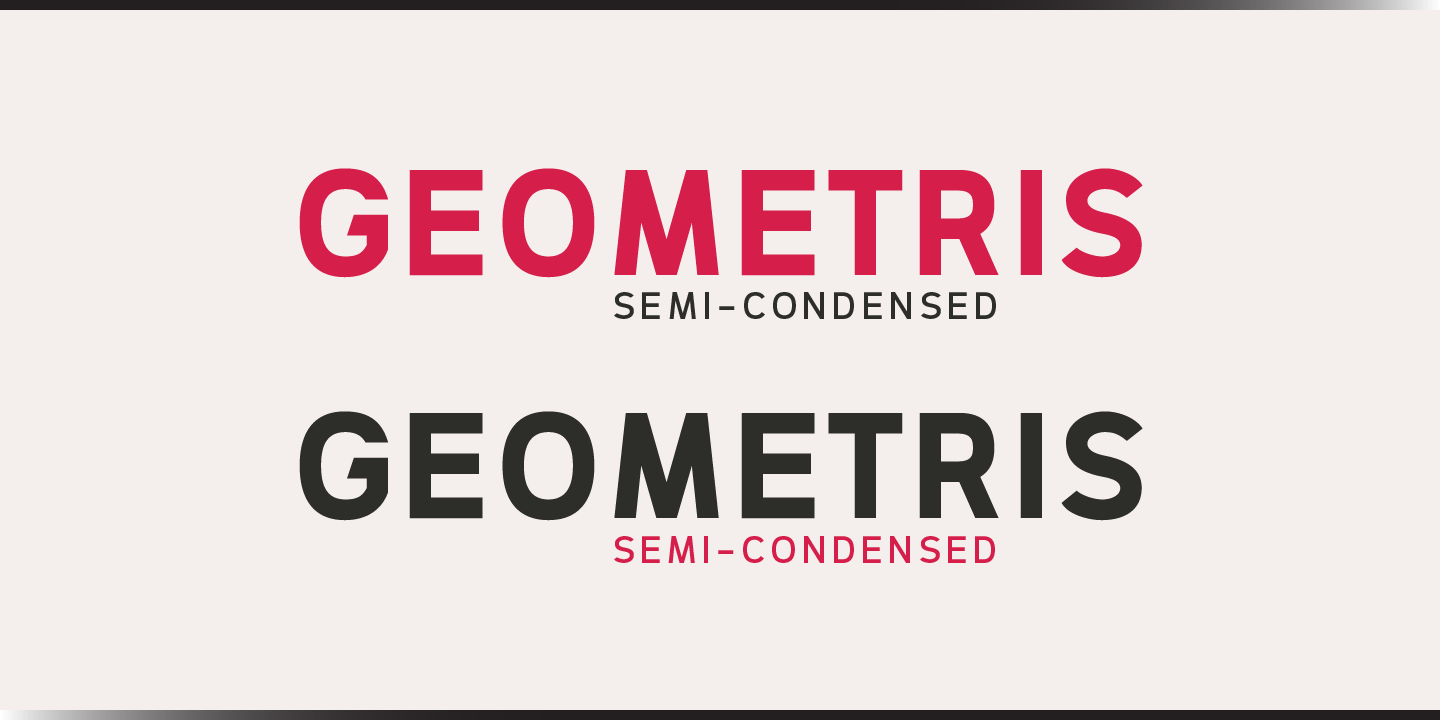Przykładowa czcionka Geometris Semi-Condensed #1
